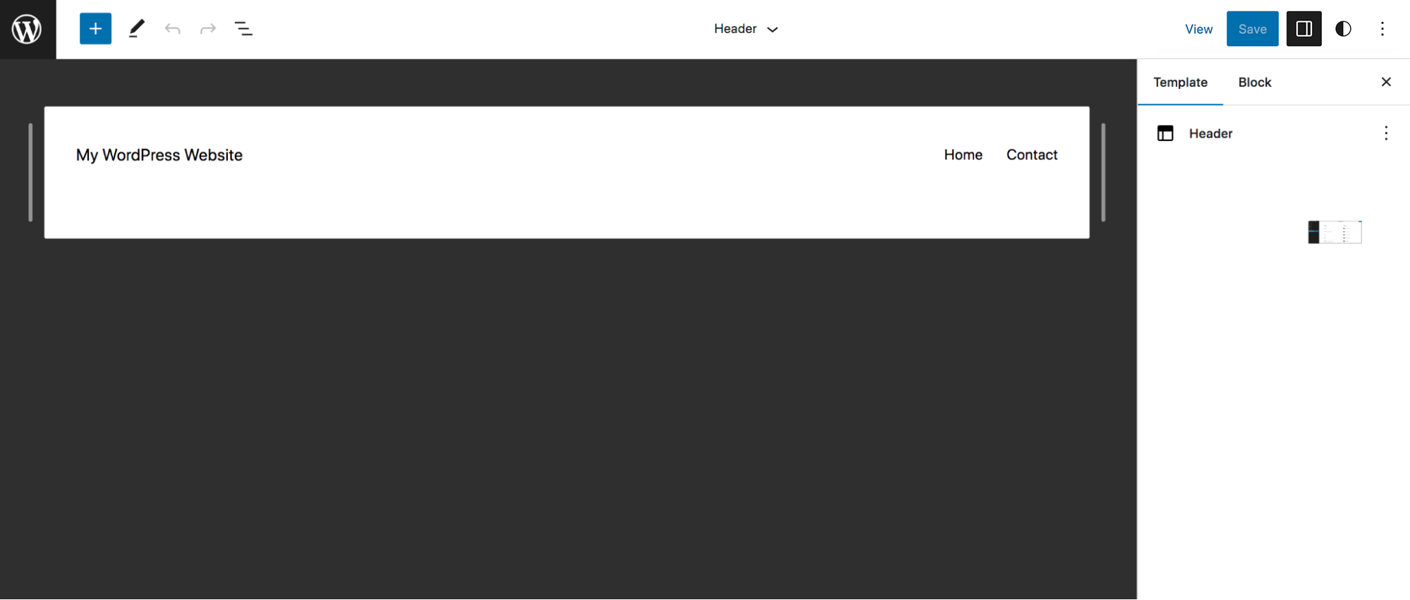 在网站编辑器中编辑页眉