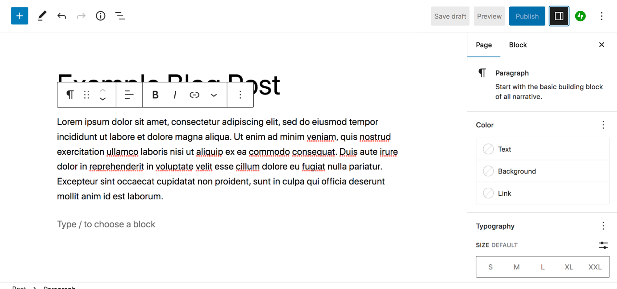 段落块的其他选项