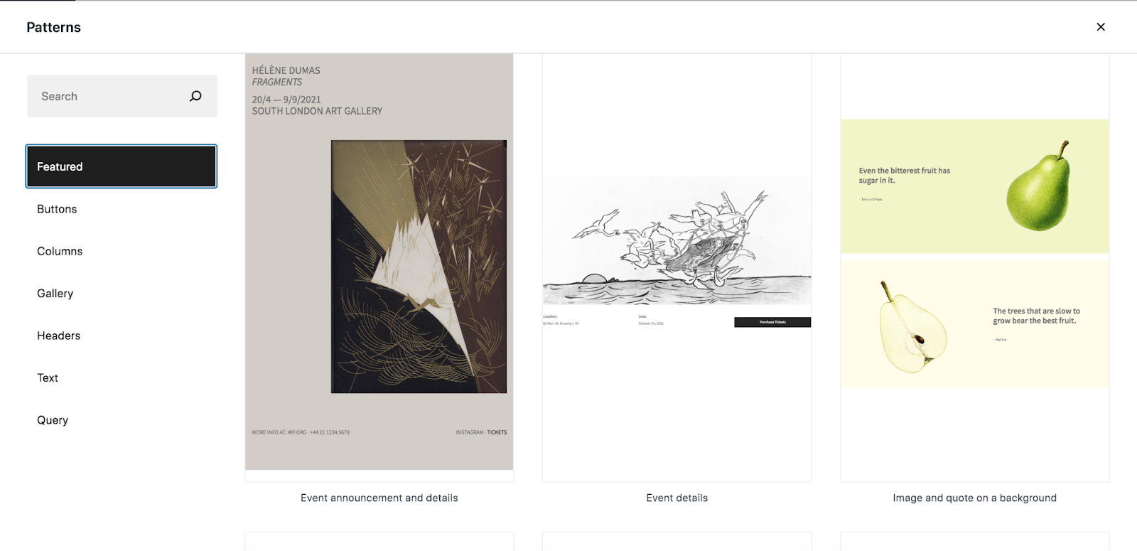 WordPress 中的块模式库